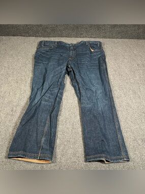 duluth flex ballroom jeans Mens 48x29 Denim Relaxed Fit Dark Wash Straight Leg
